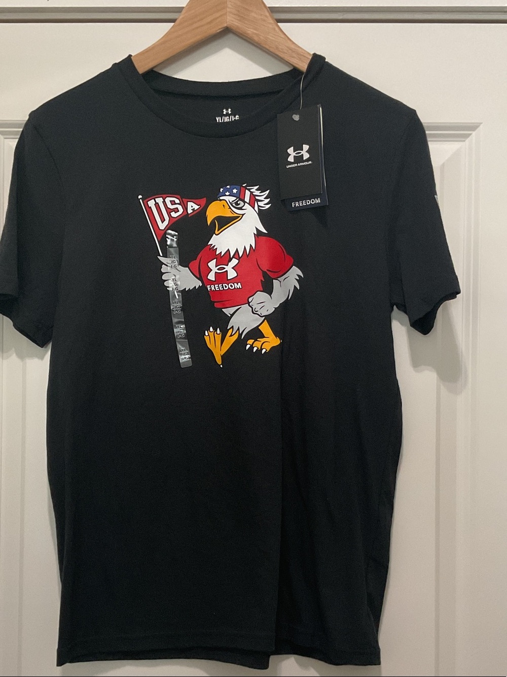 Under Armour Black Eagle Graphic Tee with Red and Yellow Accents